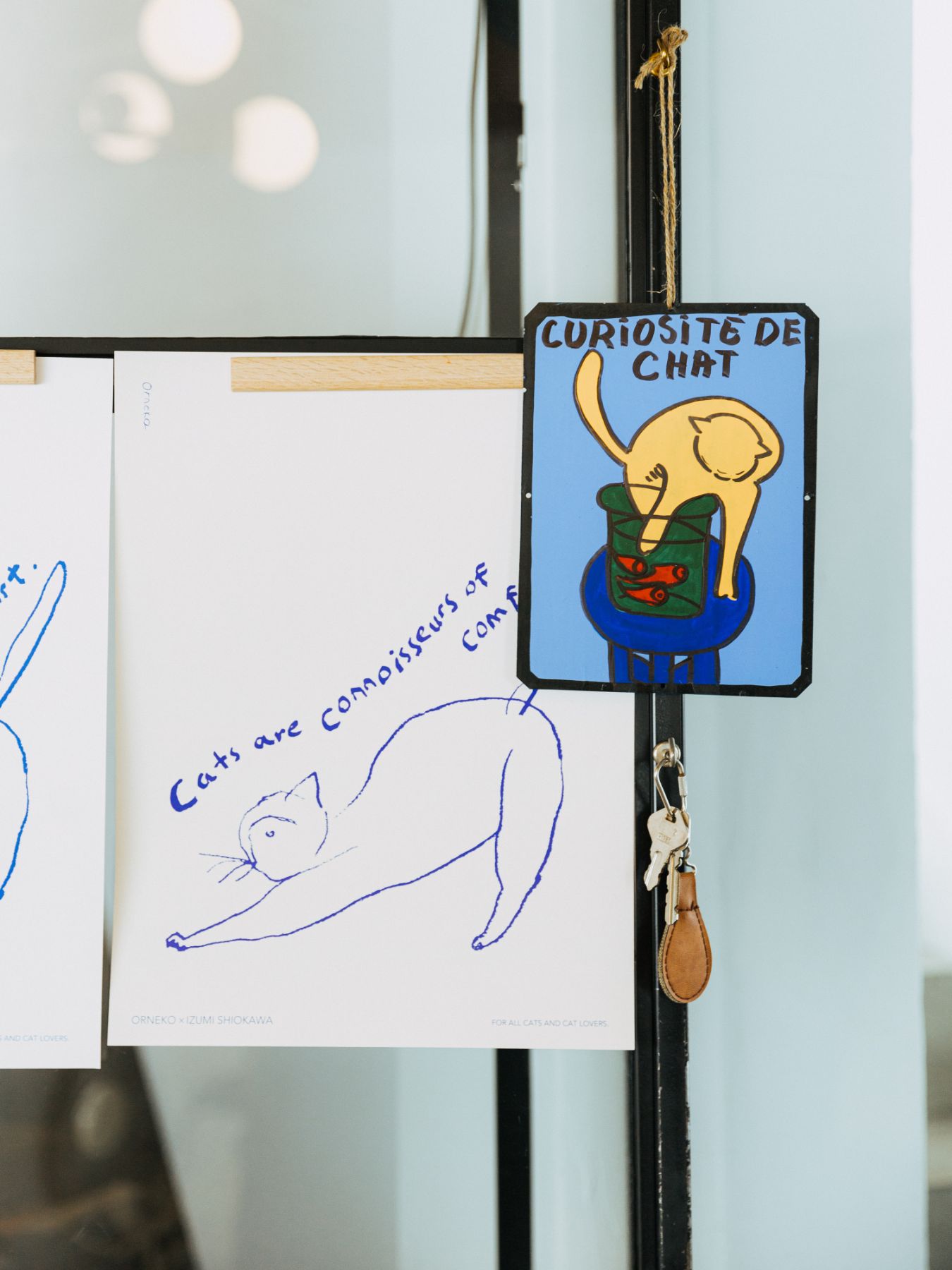 ネコのアートボード（金魚とネコ）