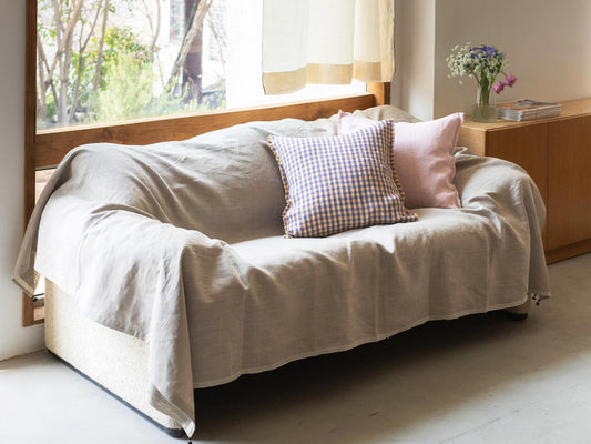 fog linen work × Orné de Feuilles リネンブランケット