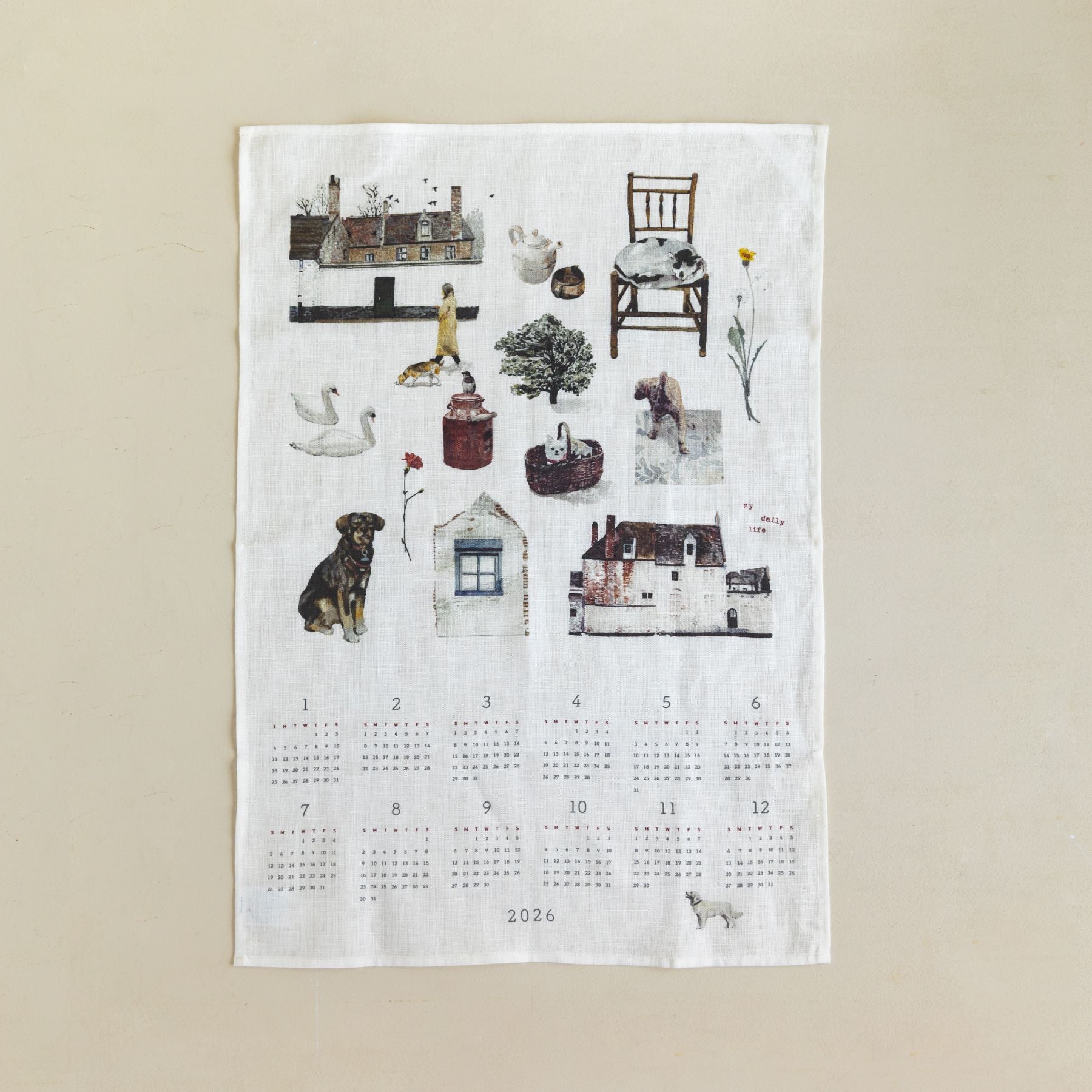 MISATO OGIHARA × fog linen work 2026 リネンカレンダ－｜文具