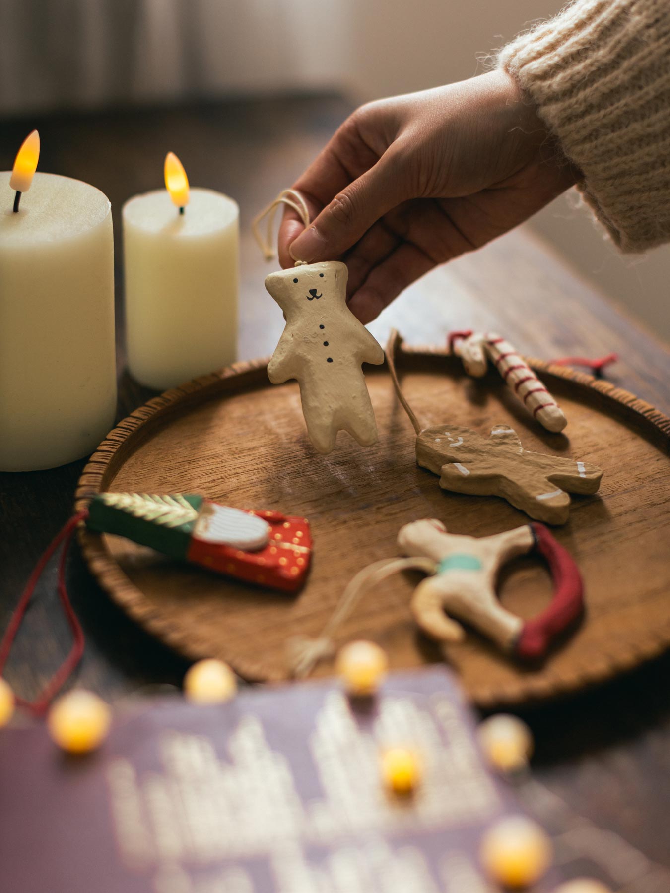 fog linen work ペーパーマッシュ ホリデーオーナメント｜ガーランド