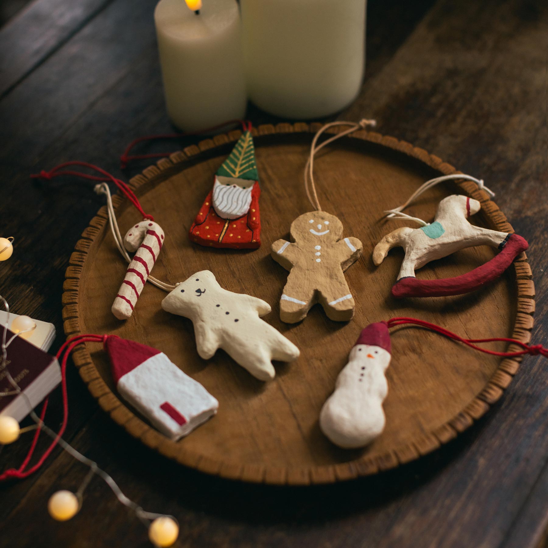 ラウンド型オーナメント♡*゜17 fog linen work ペーパーマッシュ ホリデーオーナメント｜ガーランド