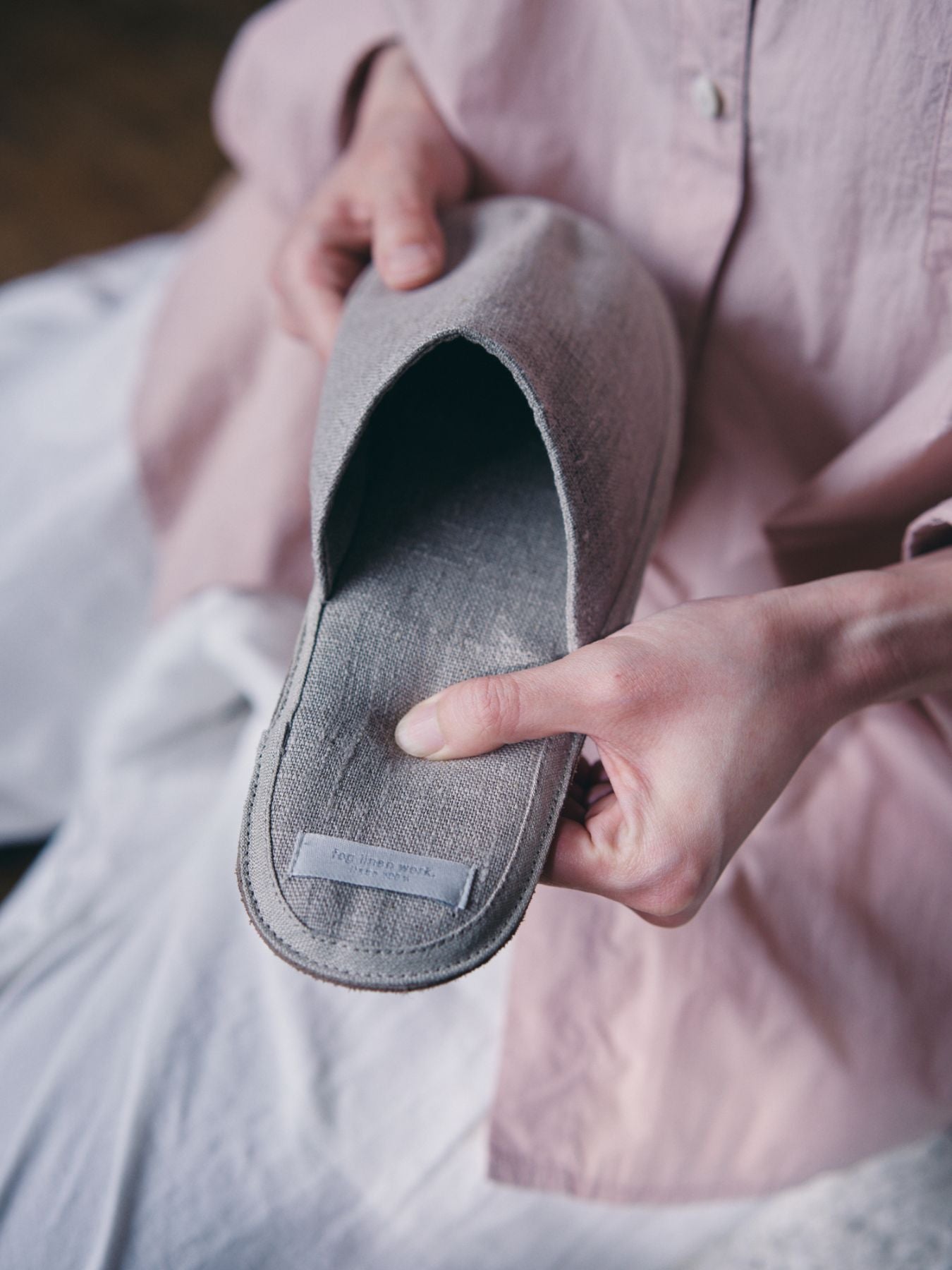 fog linen work リネンスリッパ｜ルームシューズ｜オルネ ド フォイユ