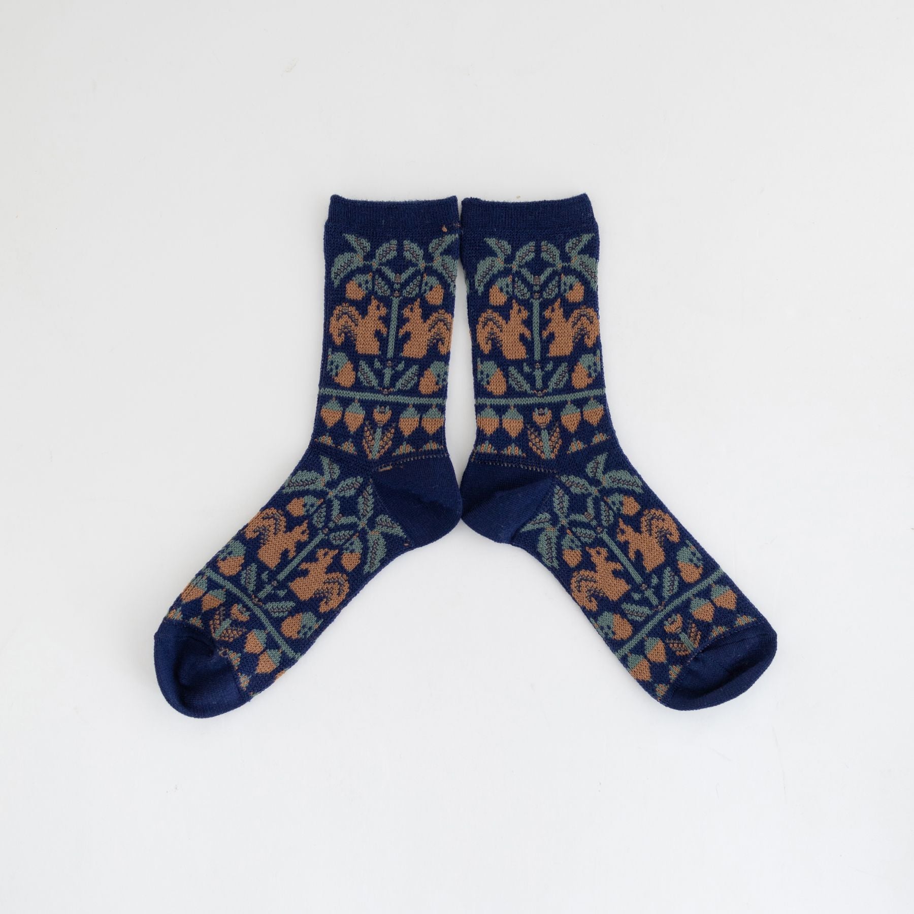 オーズプランツ　青典牡丹　札付き French Bull ソックス／パターン｜ハンカチ・靴下｜オルネ ド フォイユ