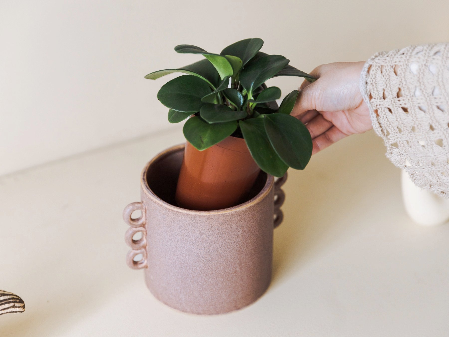 オルネ ド フォイユ マンゴーウッドフラワーポット