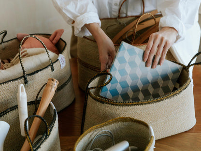 シーグラス・スタッキングバスケット／オーバル