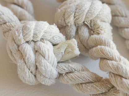 テープで留められたロープの端が見えていることがあります。