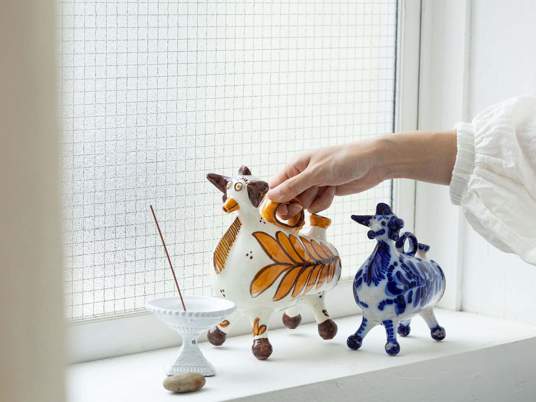 ARTESANIA SAN JOSE 陶器オブジェ（牛の水差し）｜オブジェ