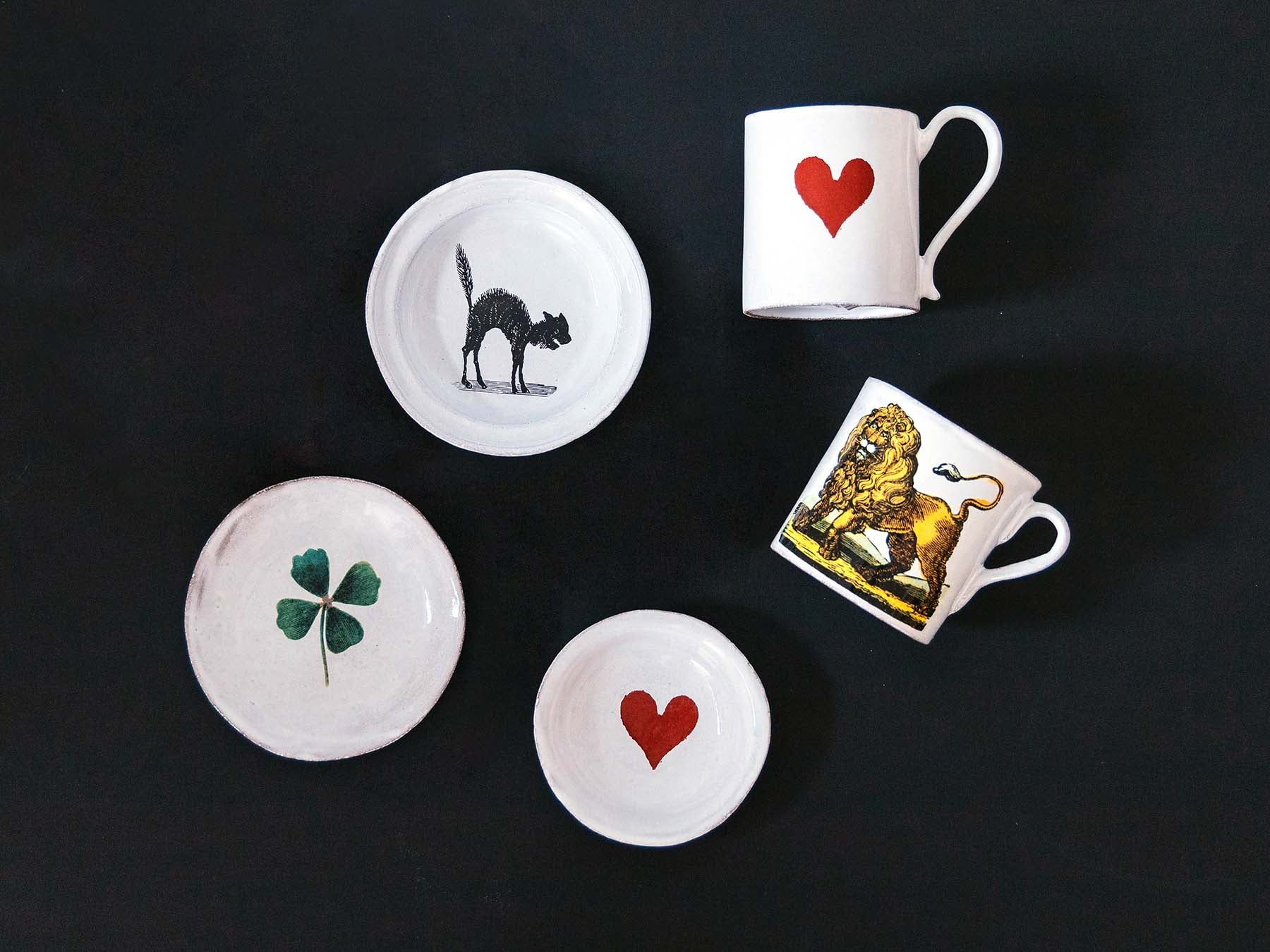 アスティエ ジョンデリアン ホース プレート Astier de Villatte John Derian ライオンカップ｜カップ・グラス