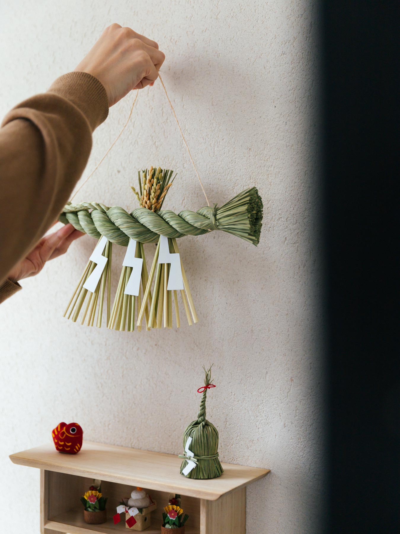 INAKEN しめ飾り（通年用）稲わら飾り／大黒・海老〆｜壁飾り