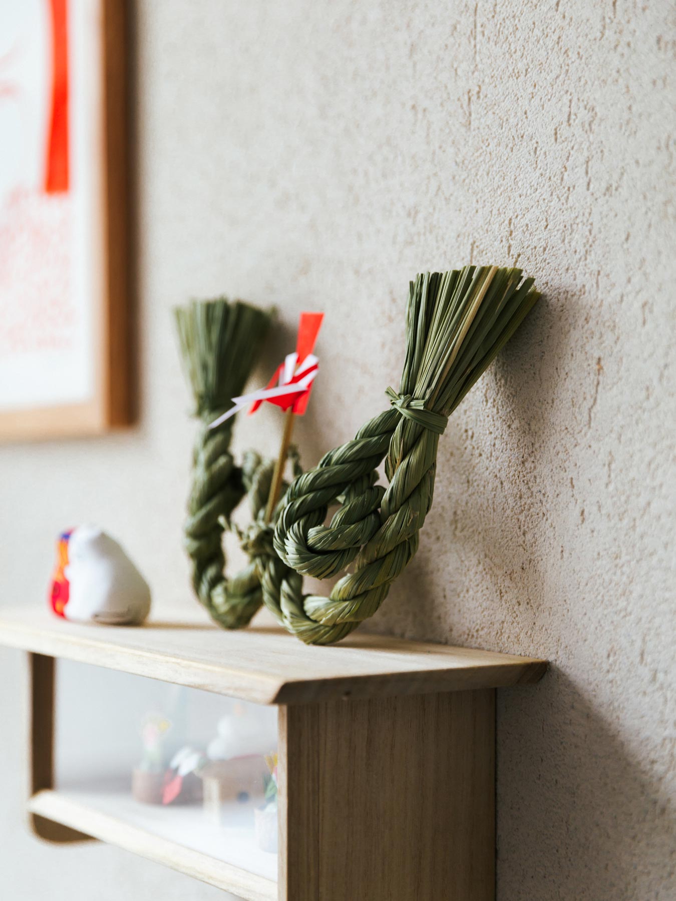 INAKEN しめ飾り（通年用）稲わら飾り／福双鯛｜壁飾り・ウォールデコ