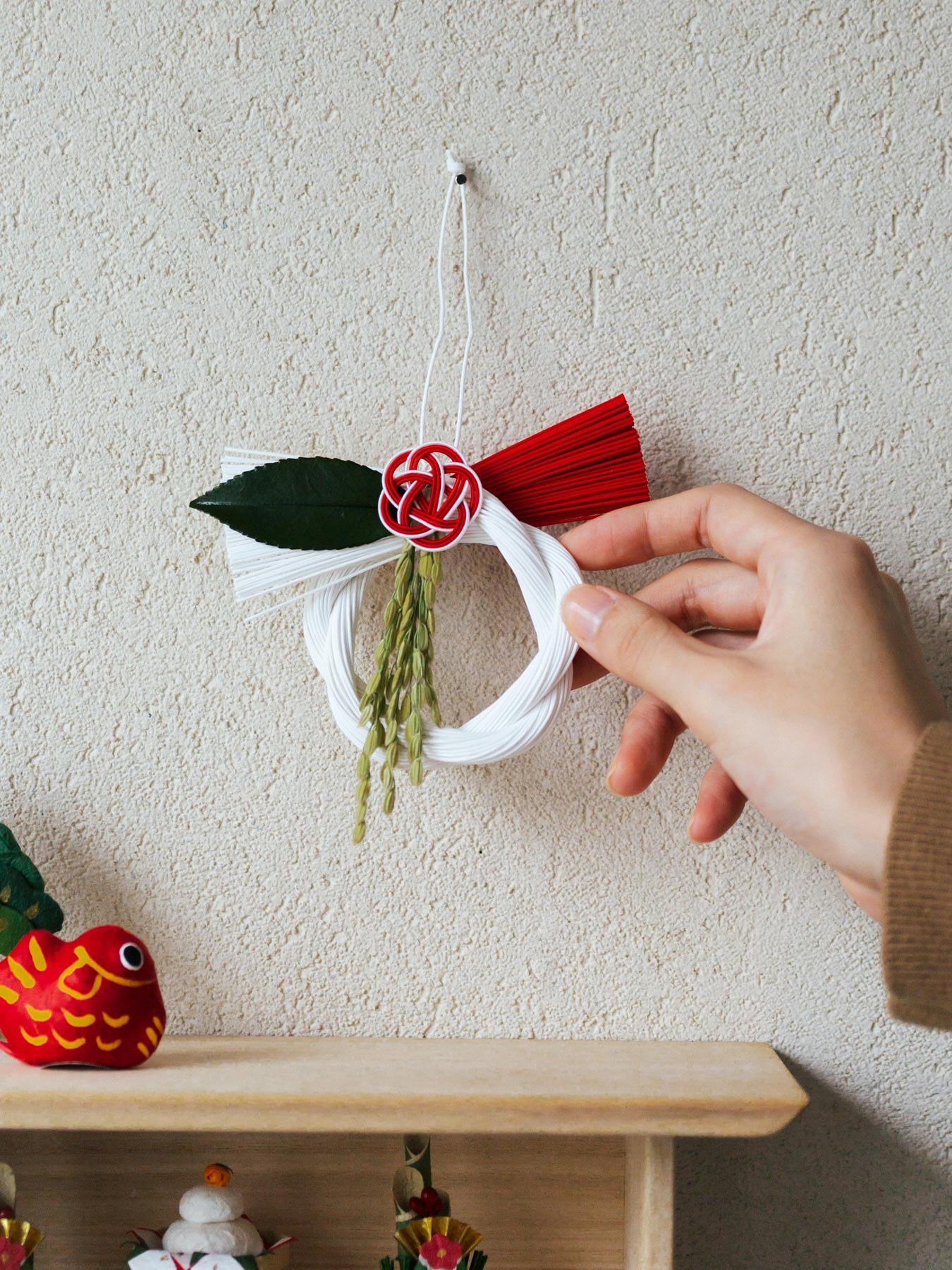 TIER しめ飾り（正月用）／紅白さざんか2