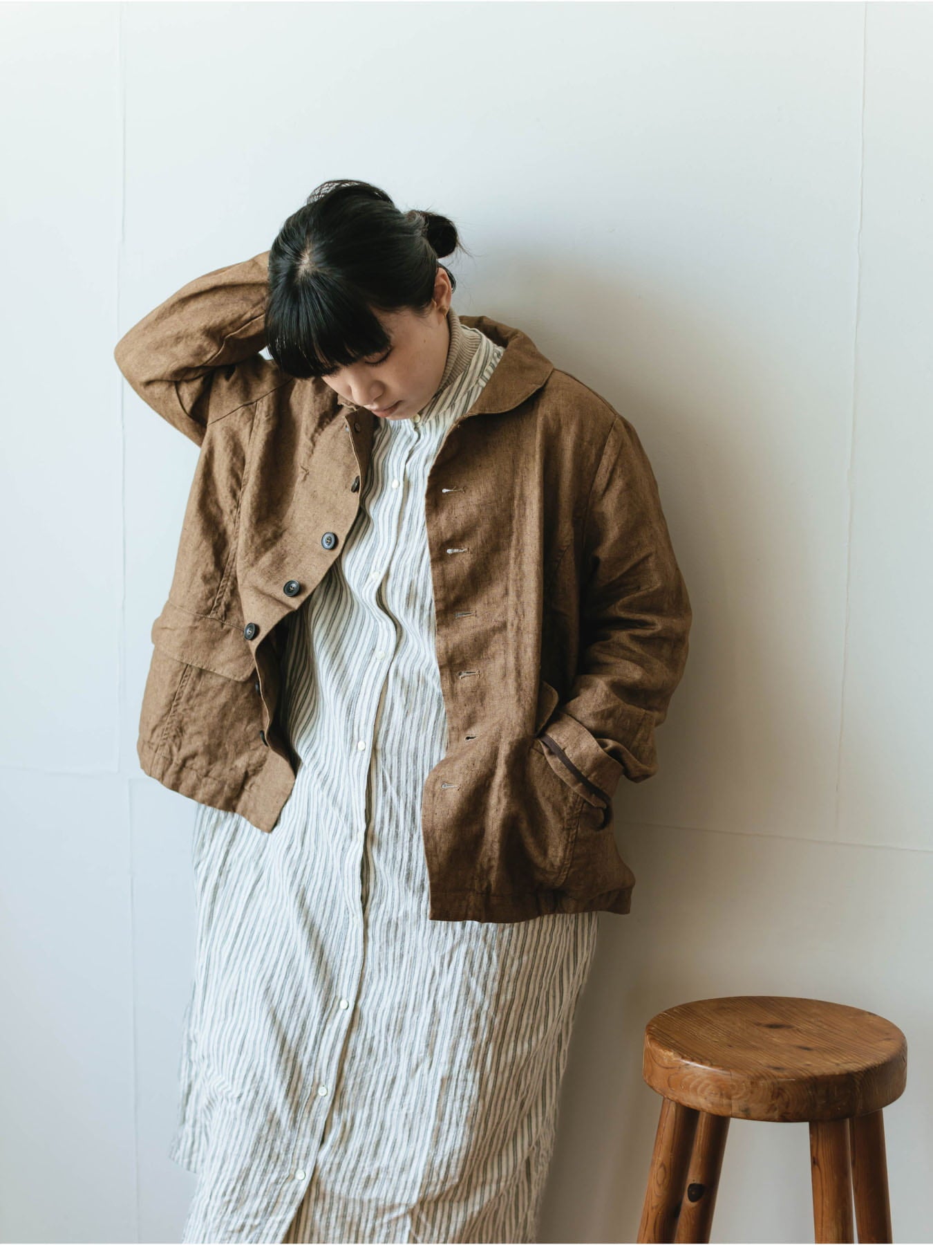 ichi Antiquités Linen Canvas Jacket