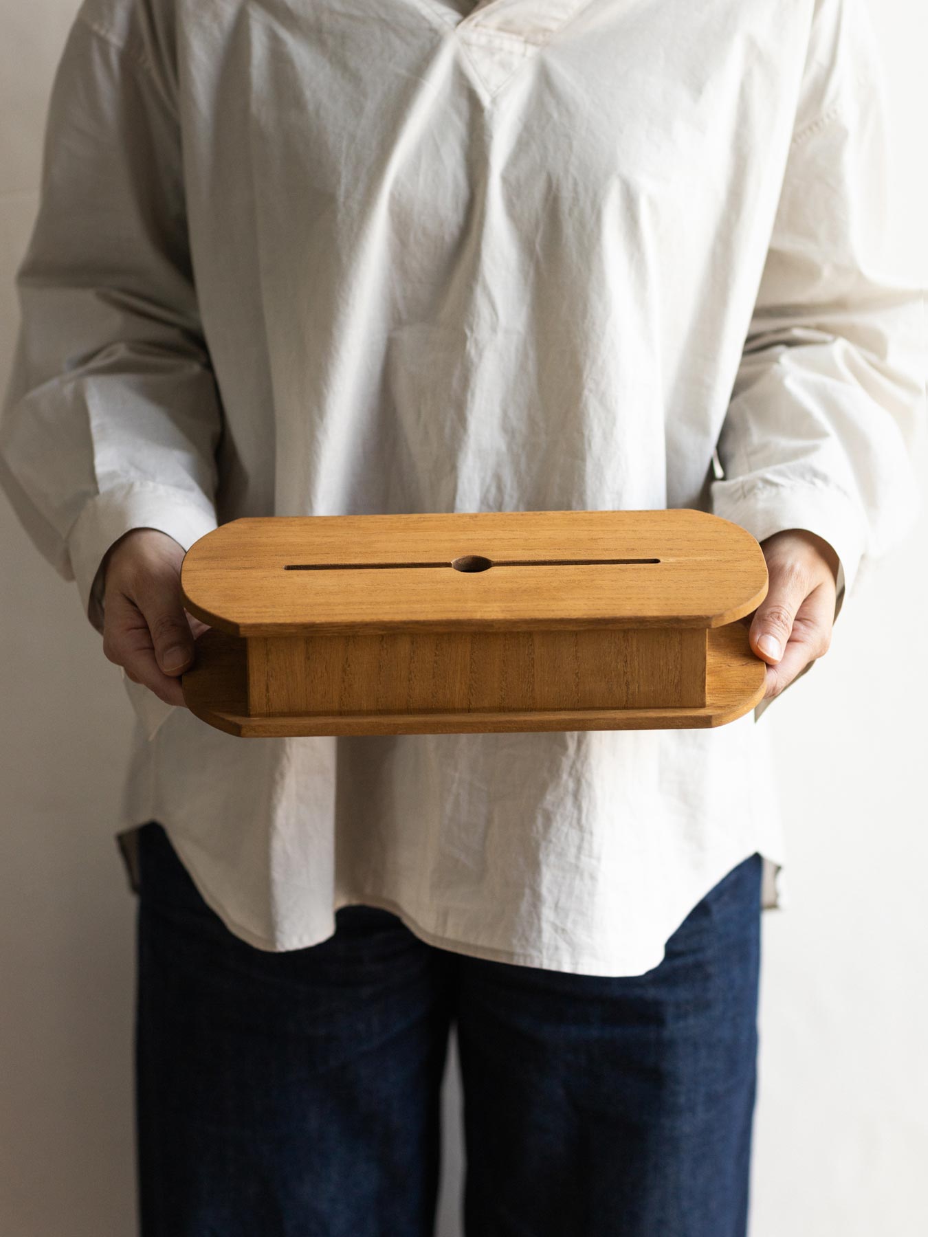 ウッド製ティッシュBOX※詳細不明　中古品 木工製品 ティッシュケース | 矢絣 | L | ミマツ工芸