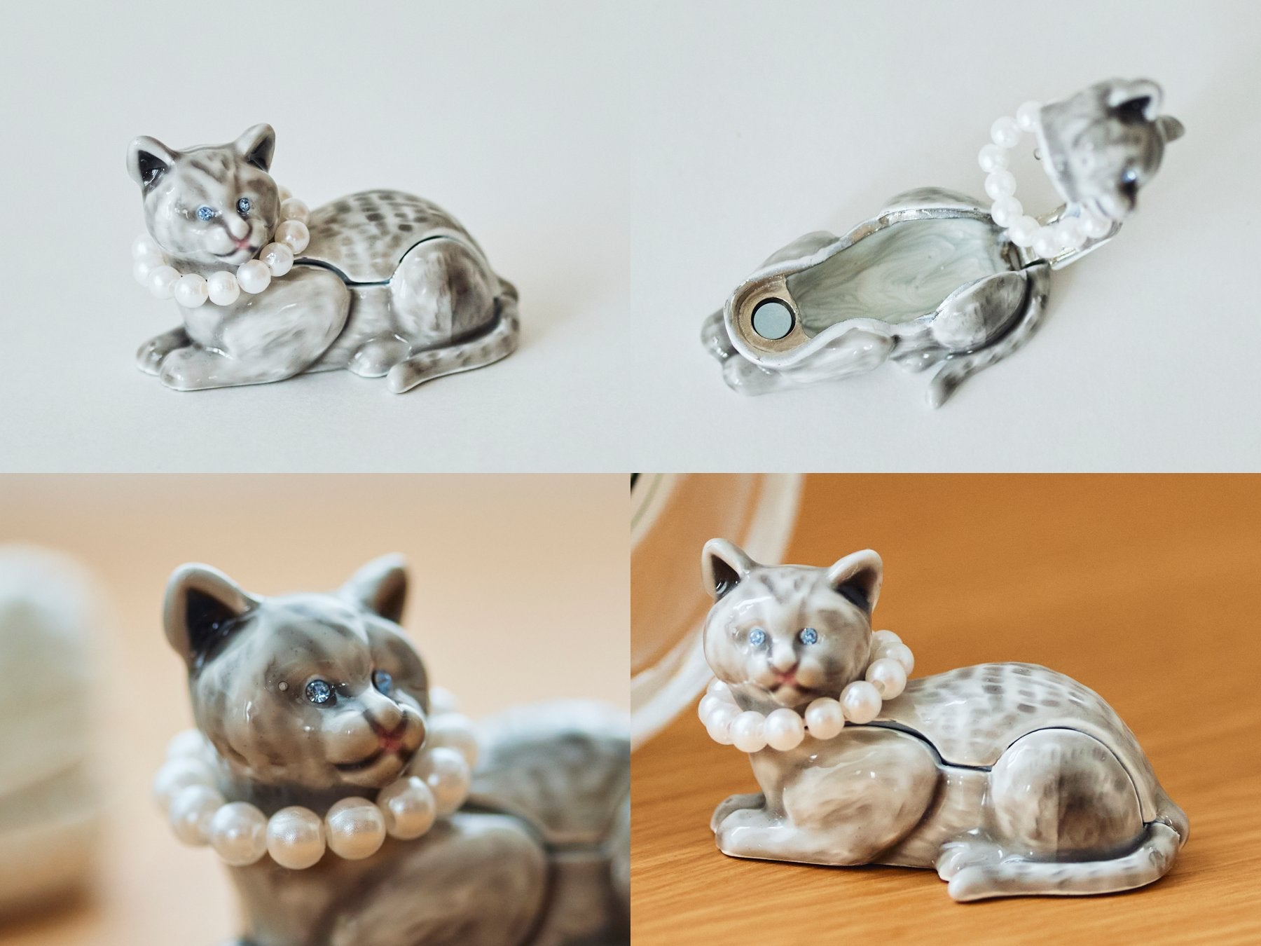 白い兎小物入れ　置物　オルネドフォイユやヘレンド、フィギュリンやリヤドロ好きに Meander 小物入れ／動物シリーズ｜オブジェ・ぬいぐるみ｜オルネ ド