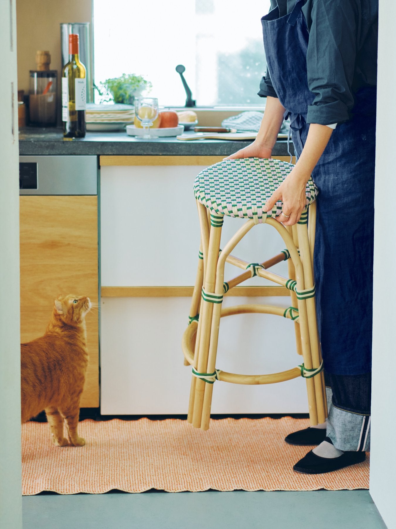 【受注販売】オリジナル・ラタンビストロスツール