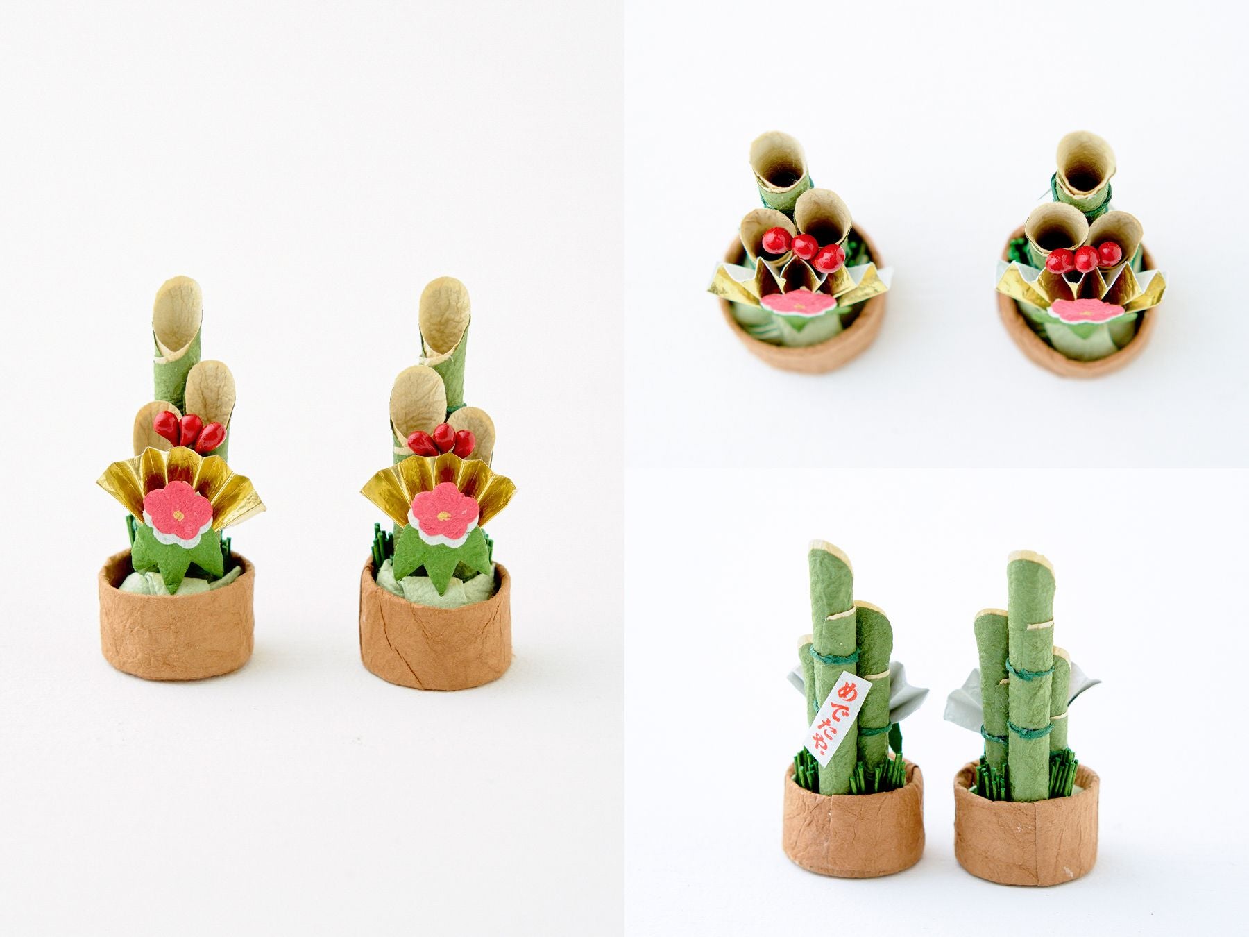 門松／松竹梅<br>
新しい年の神様、年神様が目印にすると言われる門松。