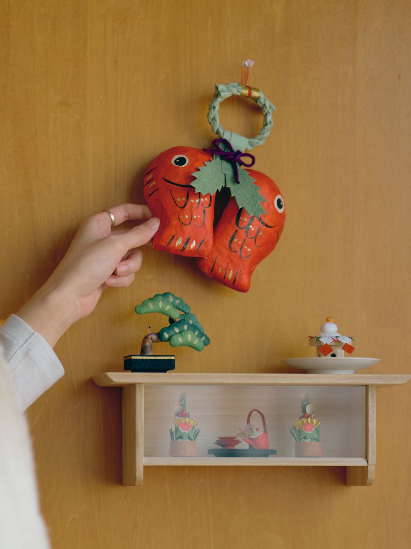 張り子の玄関飾り／向い鯛（別注）