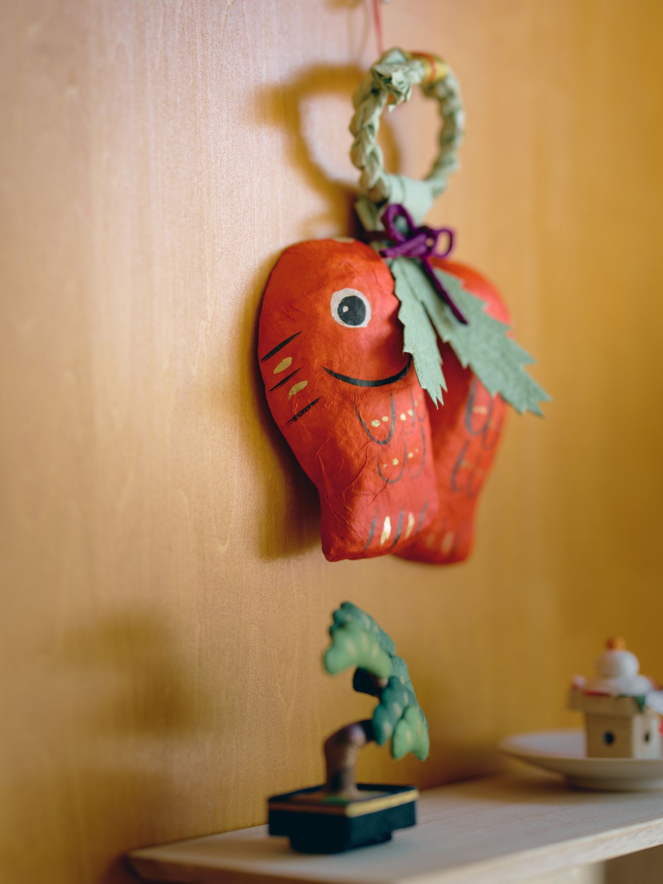 張り子の玄関飾り／向い鯛（別注）