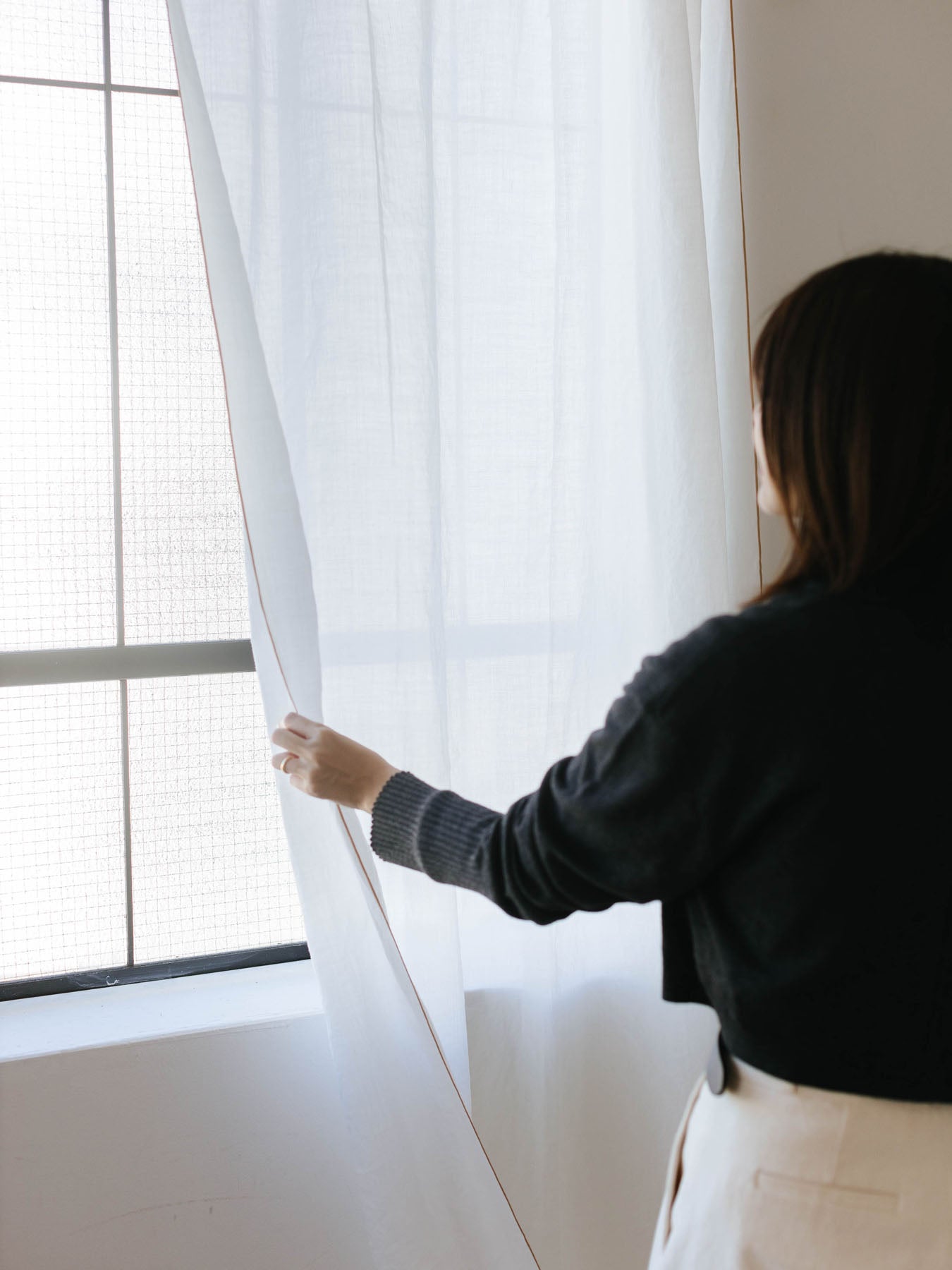 【サンプル品】オリジナル・メロウステッチカーテン（ステッチ色違い）