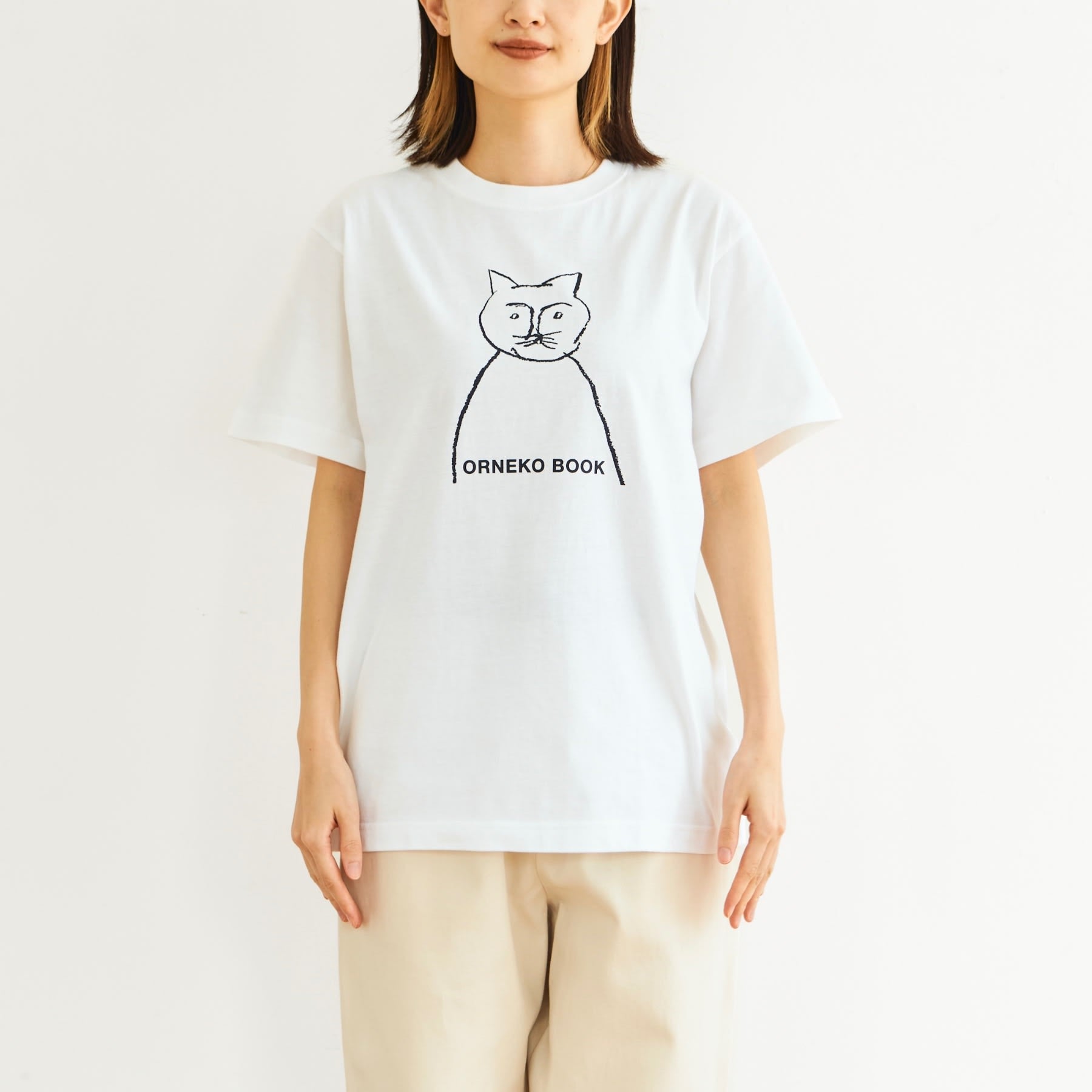 (新品)COEL ✕ヨンア　手書き風ロゴTシャツ ネイビー　フリーサイズ　コエル ORNEKO BOOK STAFF Tシャツ｜洋服｜オルネ ド フォイユ公式