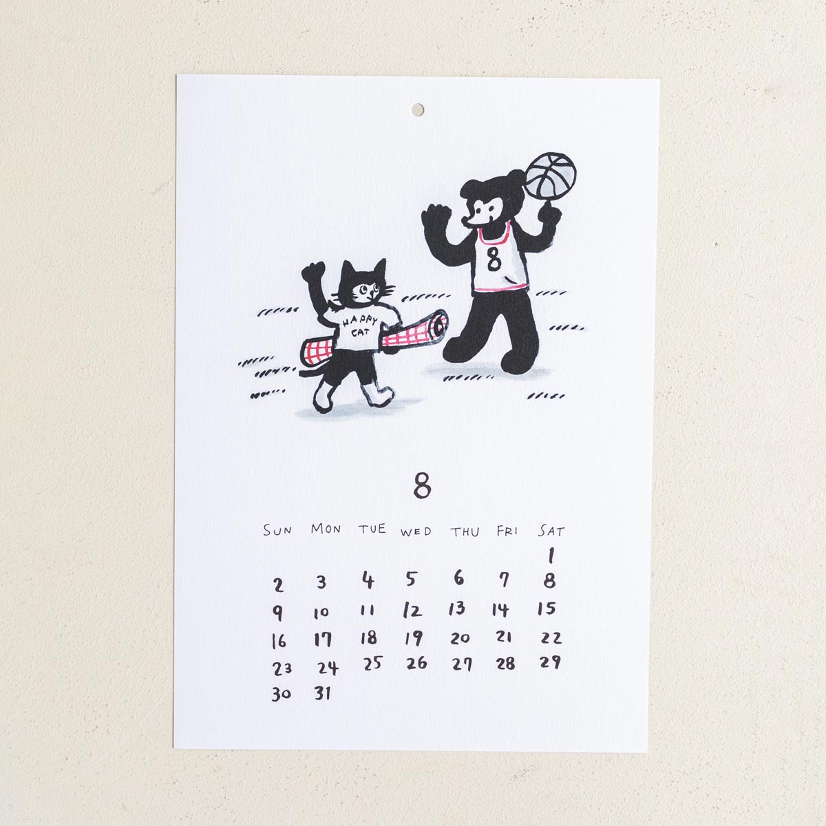 坂巻弓華 HAPPY CAT カレンダー 2026｜文具・ステーショナリー｜オルネ
