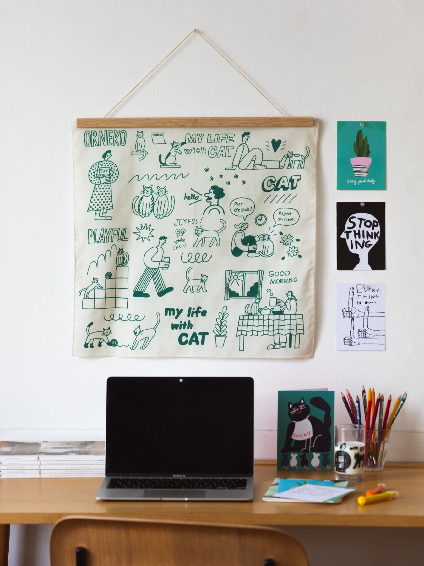 STOMACHACHE. × Orneko ハンカチ