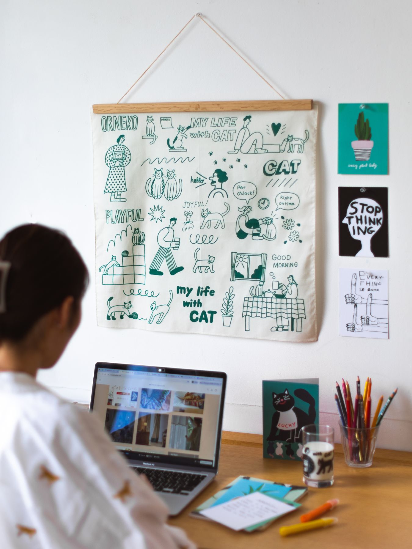 STOMACHACHE. × Orneko ハンカチ