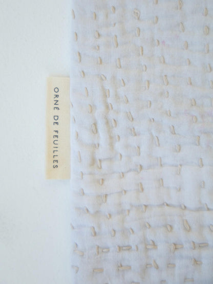 オリジナル・パッチワークカンタ スクエアクッションカバー／ホワイト