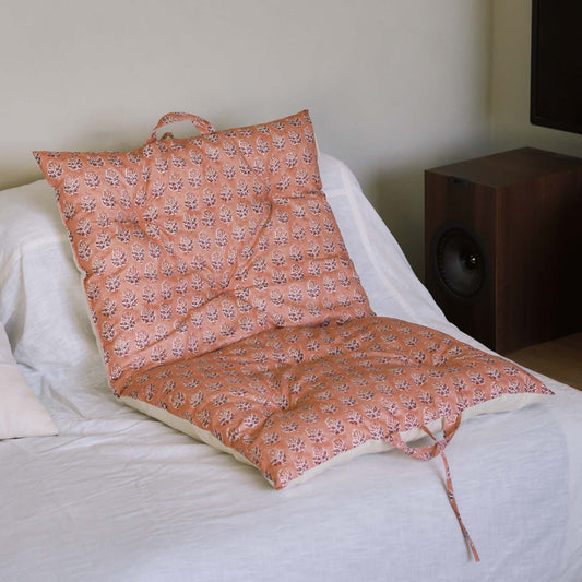 オリジナル・プリントシートクッション／ブロックプリント柄