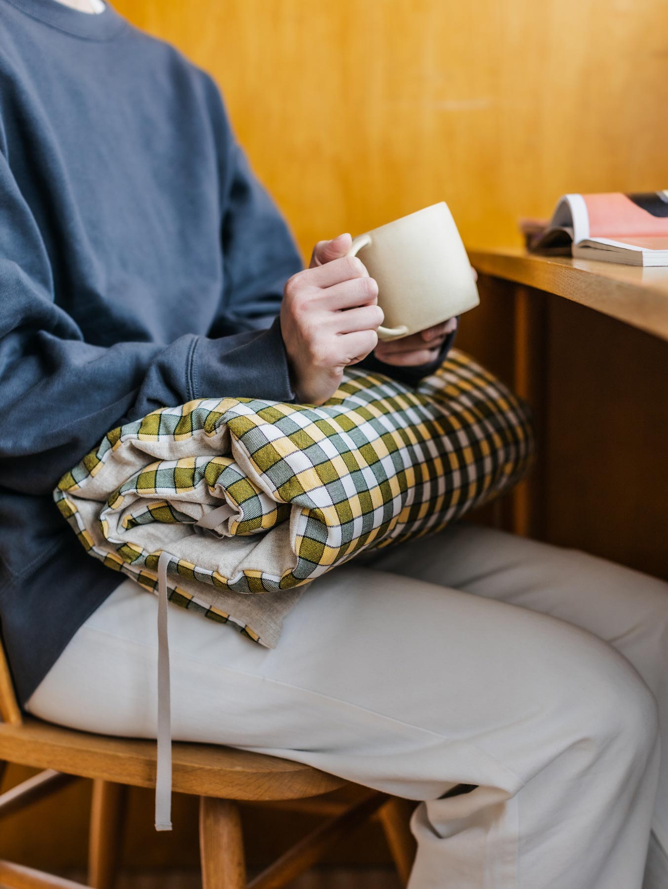 オリジナル・ミニシートクッション／チェック柄