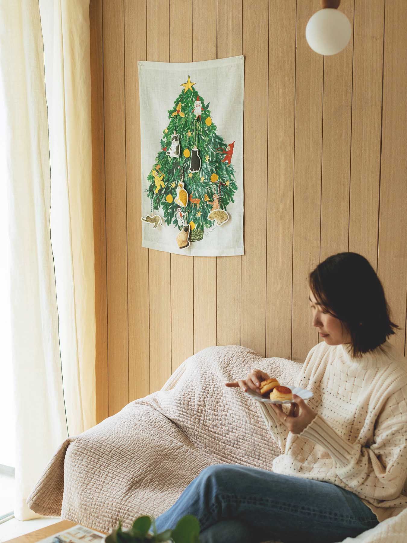 isabelle boinot × fog linen work クリスマスタペストリー｜壁飾り