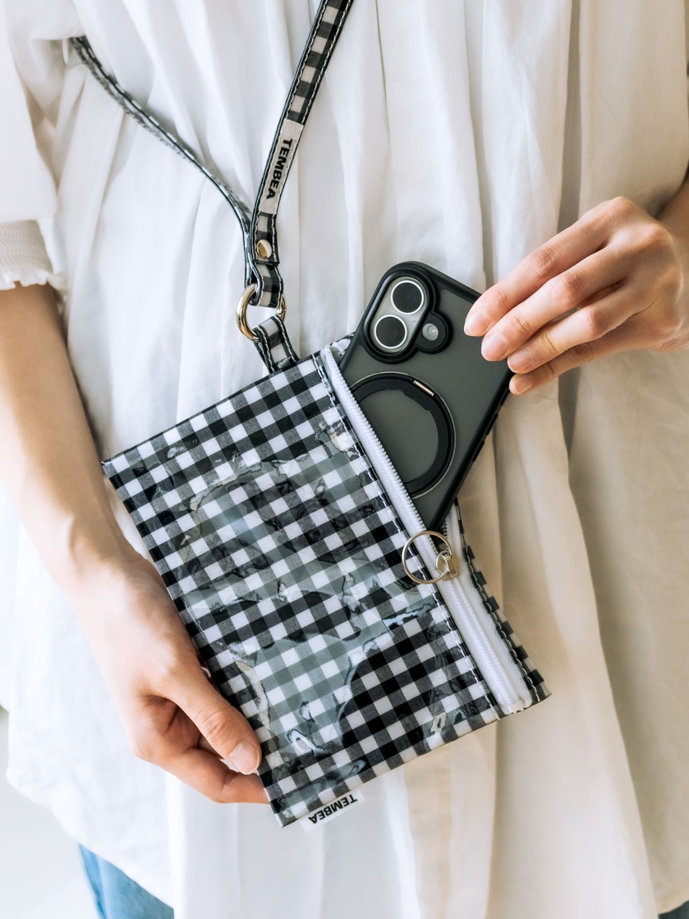 TEMBEA ポーチ FLAT POUCH／GINGHAM｜ポーチ｜オルネ ド フォイユ公式