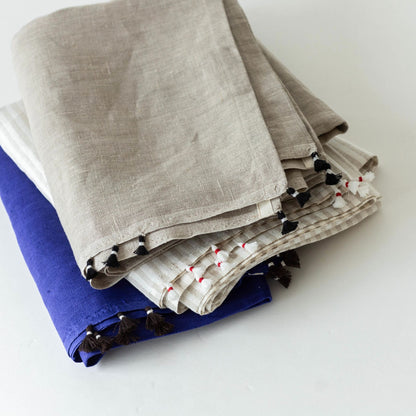 fog linen work × Orné de Feuilles リネンブランケット