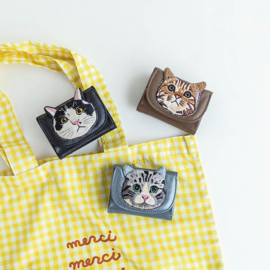 tamaoworld 刺繍ねこ ミニ財布