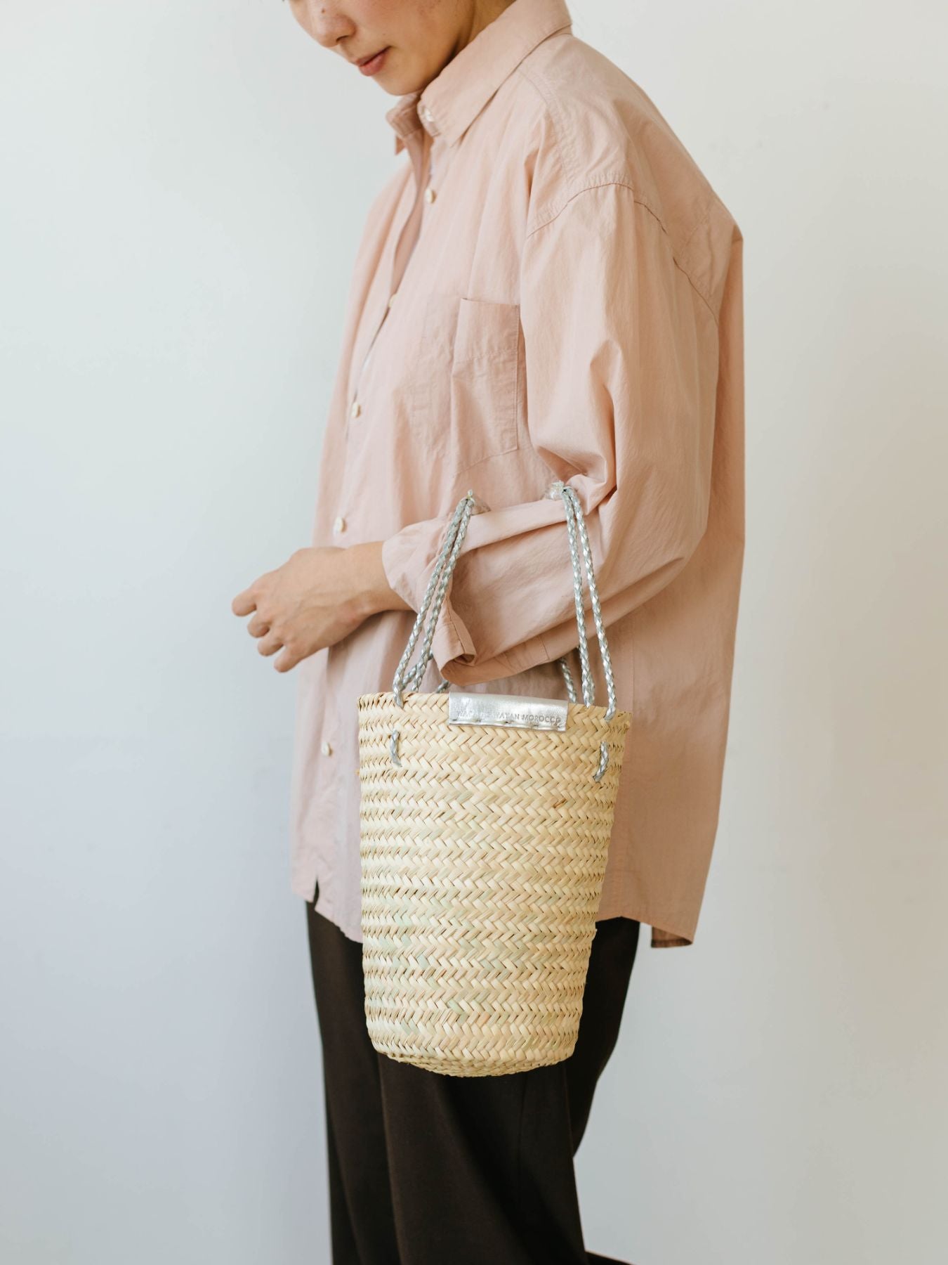 warang wayan × Orné de Feuilles カゴバッグ