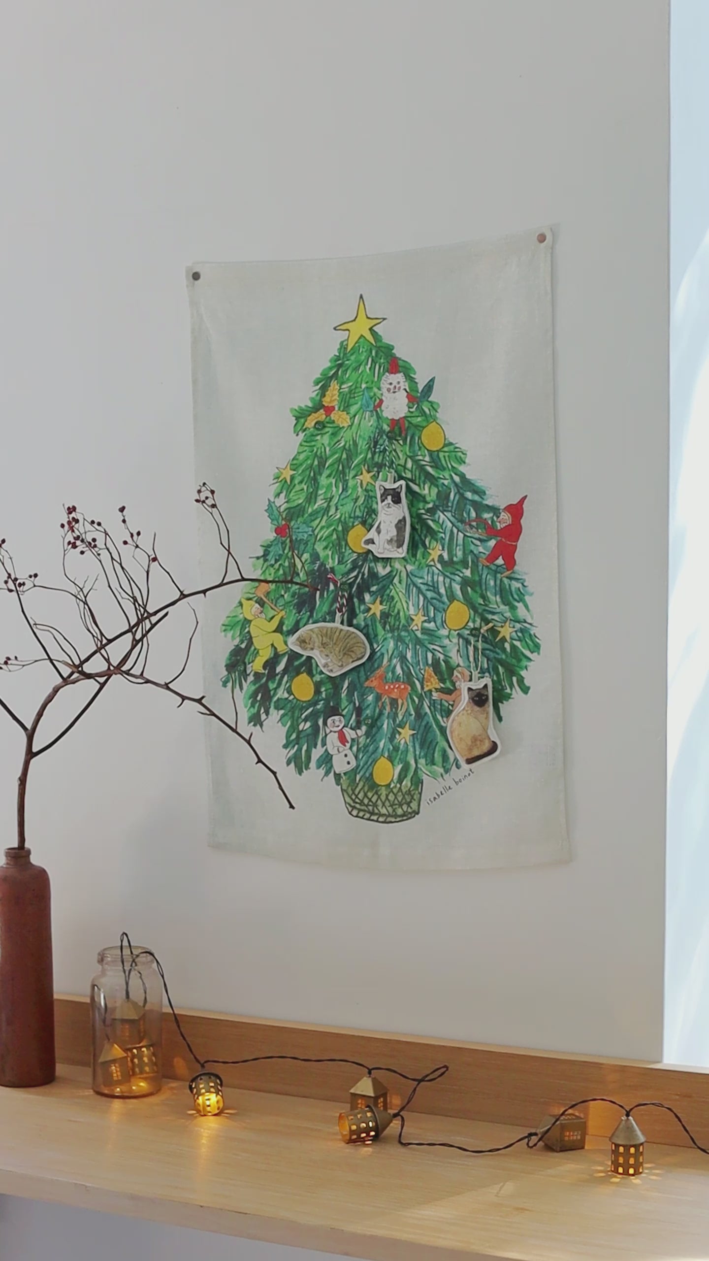 isabelle boinot × fog linen work クリスマスタペストリー｜壁飾り