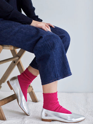 fog linen work リネンミドルリブソックス