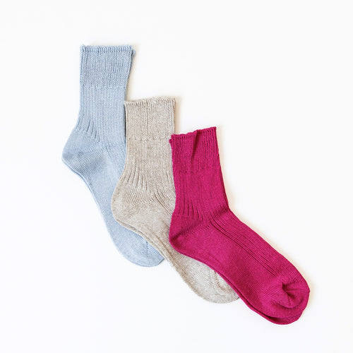 fog linen work リネンミドルリブソックス