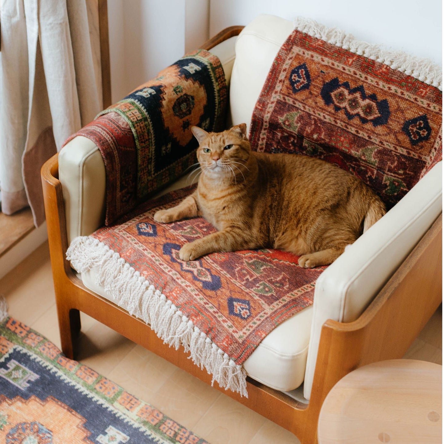 オリジナル・ヴィンテージラグ柄プリントマット