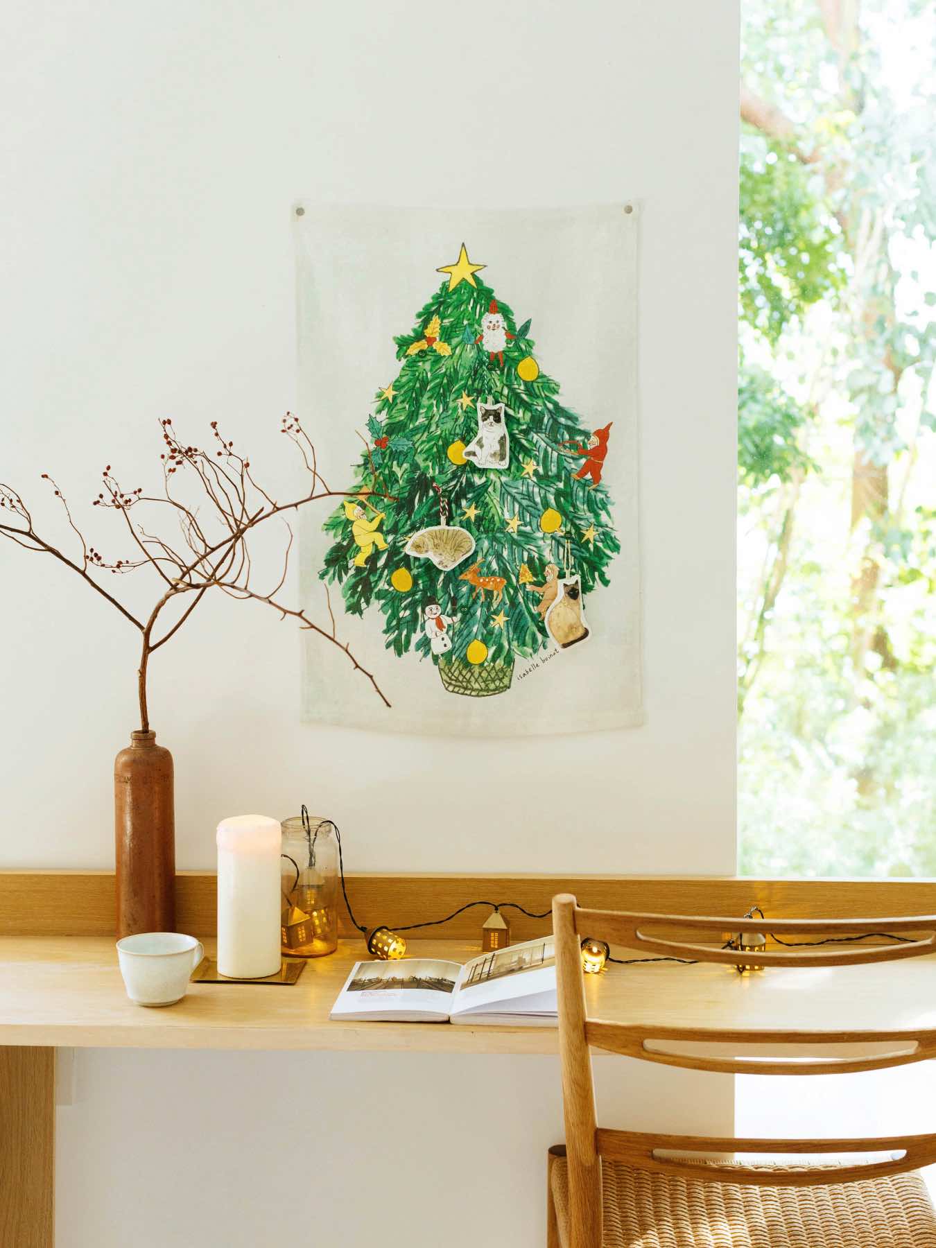 isabelle boinot × fog linen work クリスマスタペストリー｜壁飾り