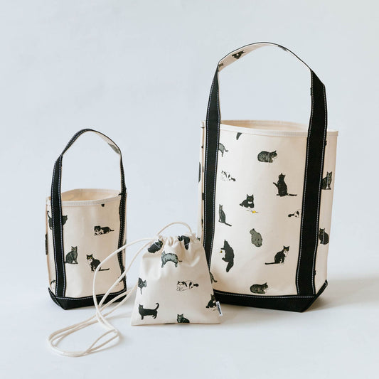 TEMBEA 巾着POCHETTE & BAGUETTE TOTE／BLACK CAT