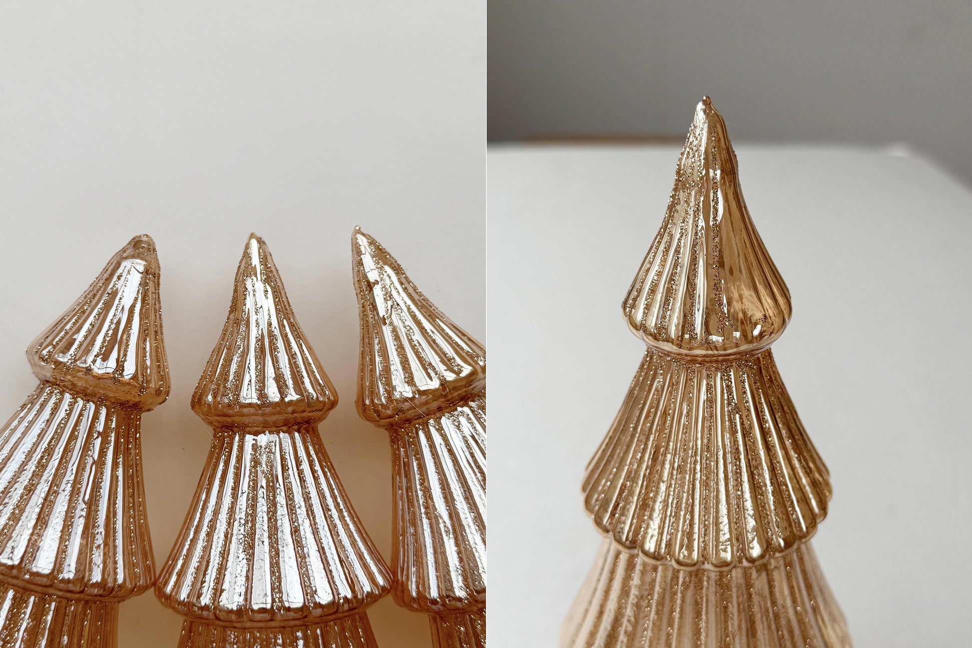 先端の形の違い、ラメ塗装のムラ