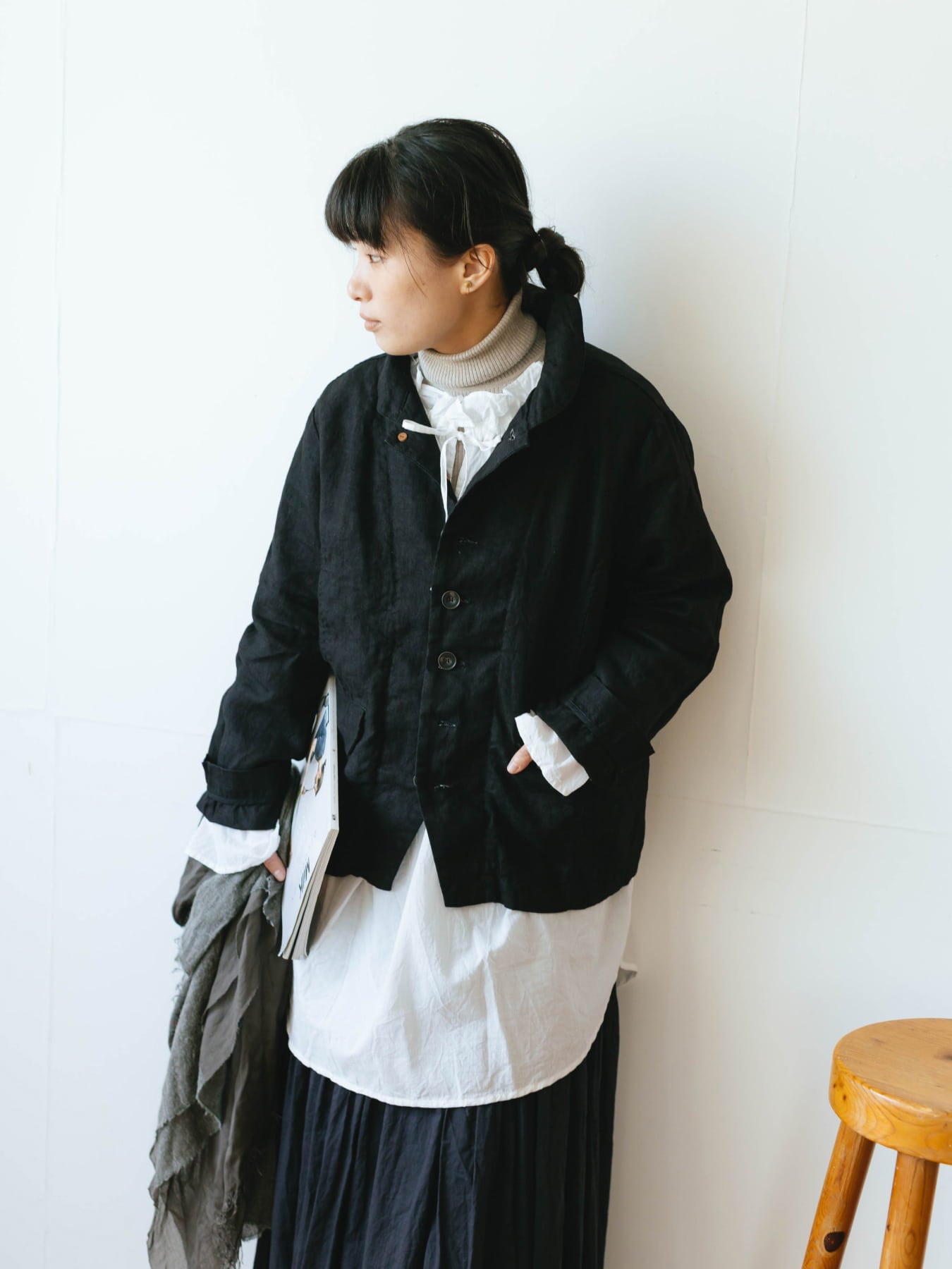 ichi Antiquités Linen Canvas Jacket