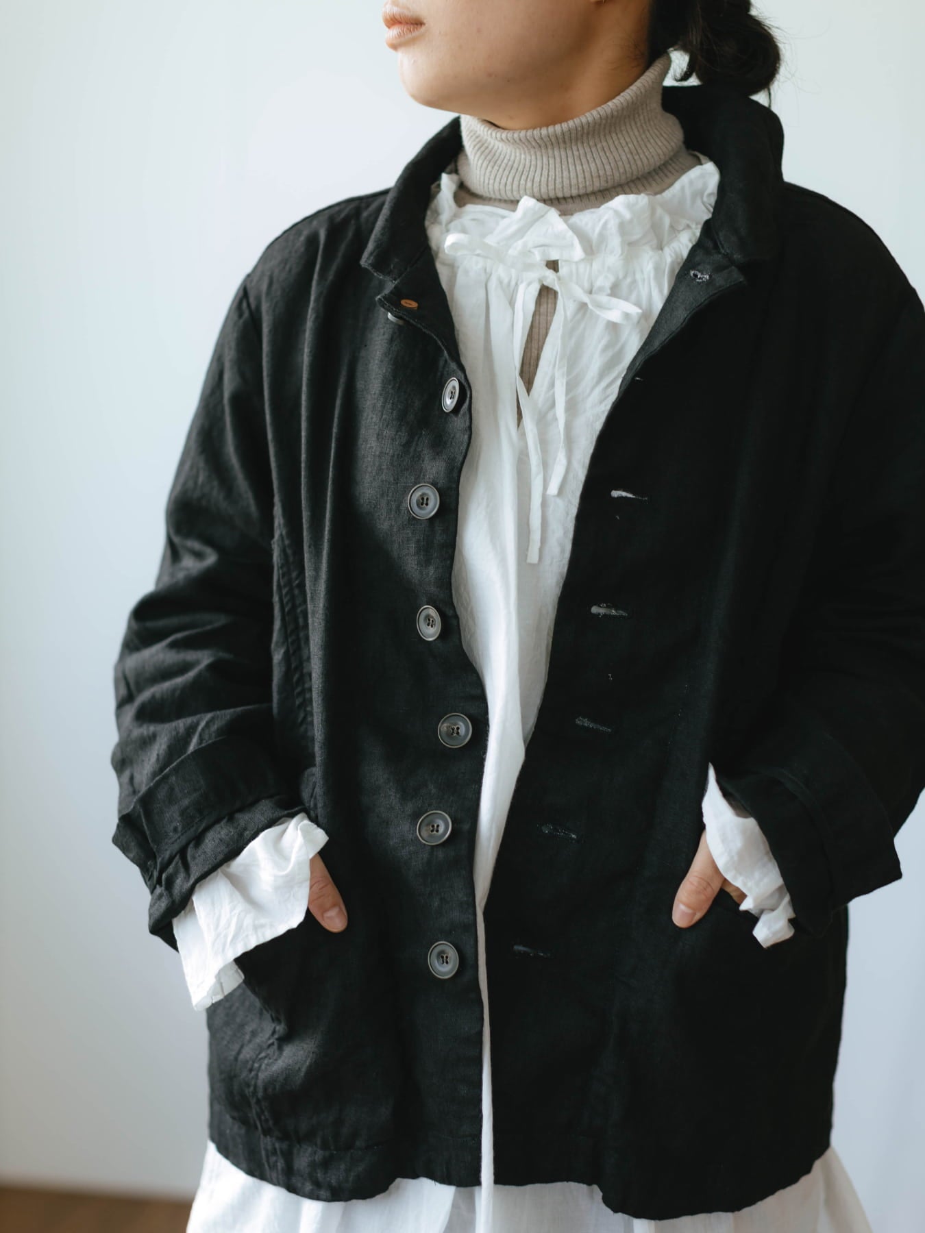 ichi Antiquités Linen Canvas Jacket