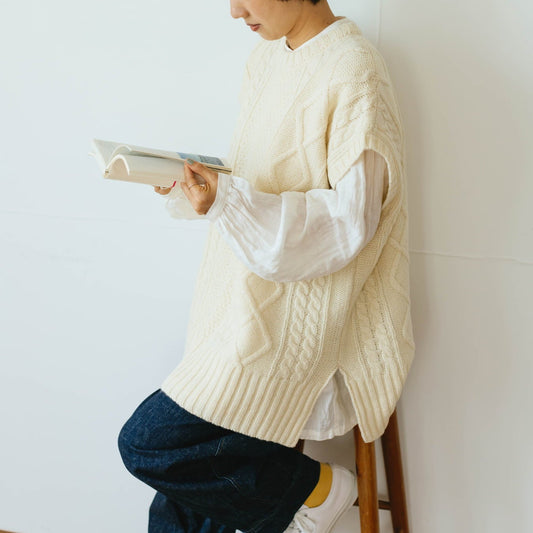ichi ケーブルノースリーブベスト