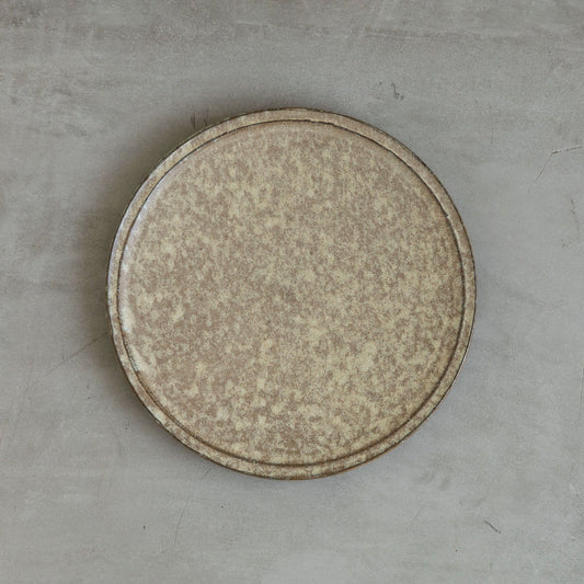 佐野元春 リム皿21cm／黒土