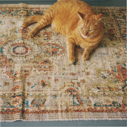 ヴィンテージ調プリントラグ（93×147cm）