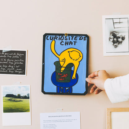 ネコのアートボード（金魚とネコ）