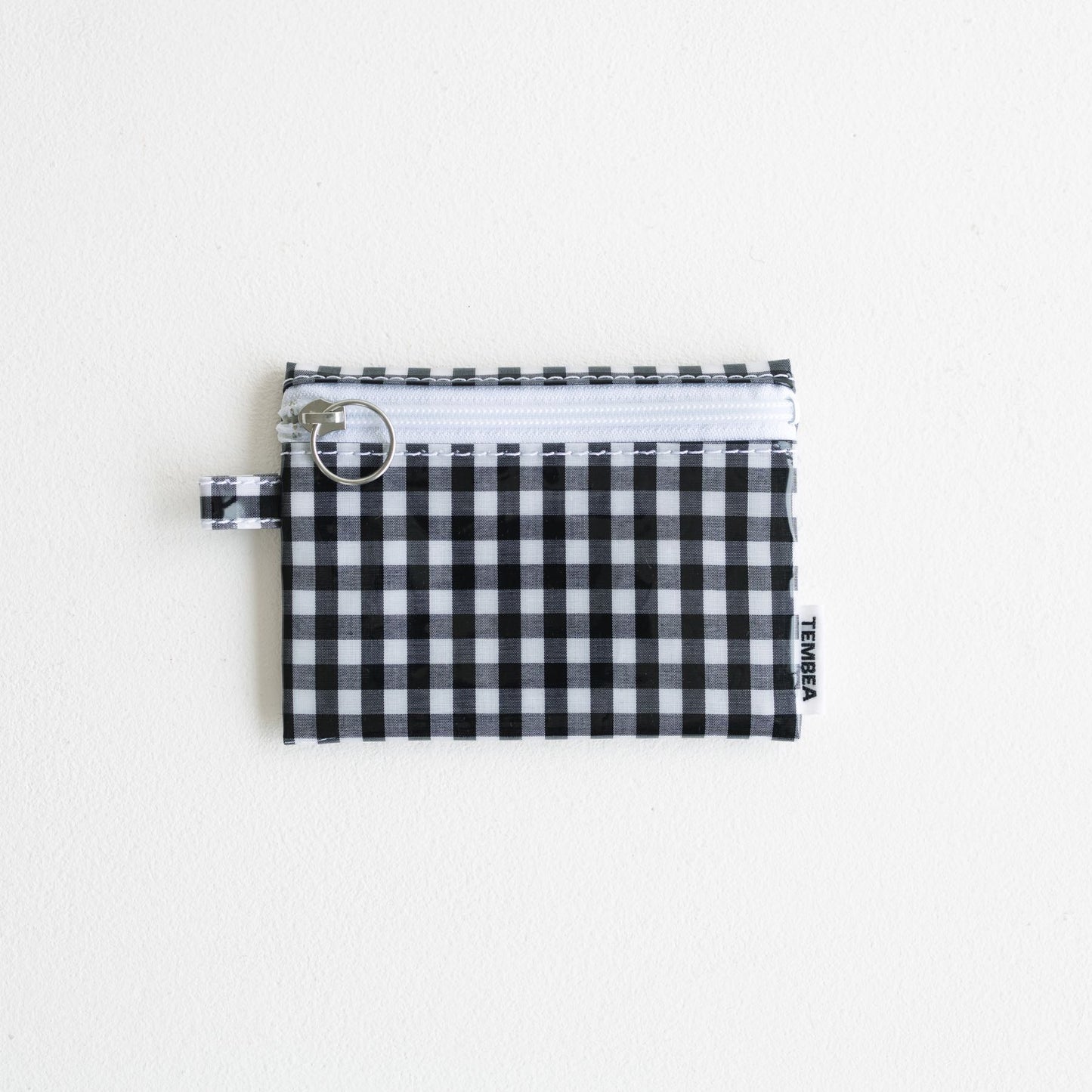 FLAT POUCH SMALL／GINGHAM BLACK
