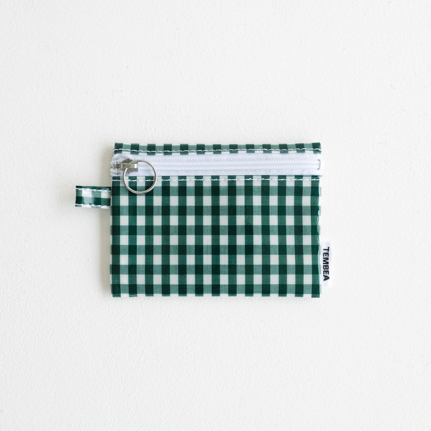 FLAT POUCH SMALL／GINGHAM GREEN